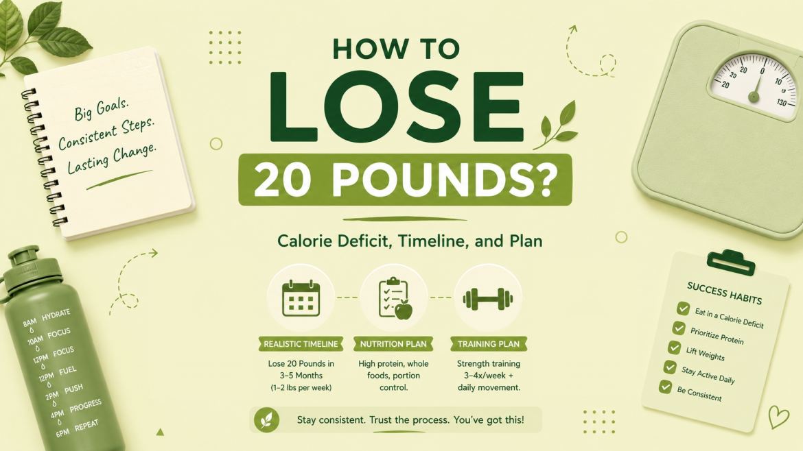How to Lose 20 Pounds? Calorie Deficit, Timeline, and Plan