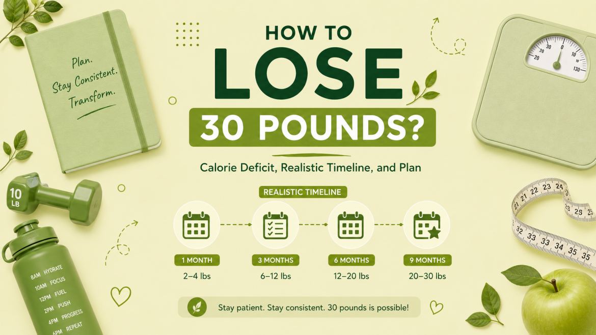 How to Lose 30 Pounds? Calorie Deficit, Realistic Timeline, and Plan