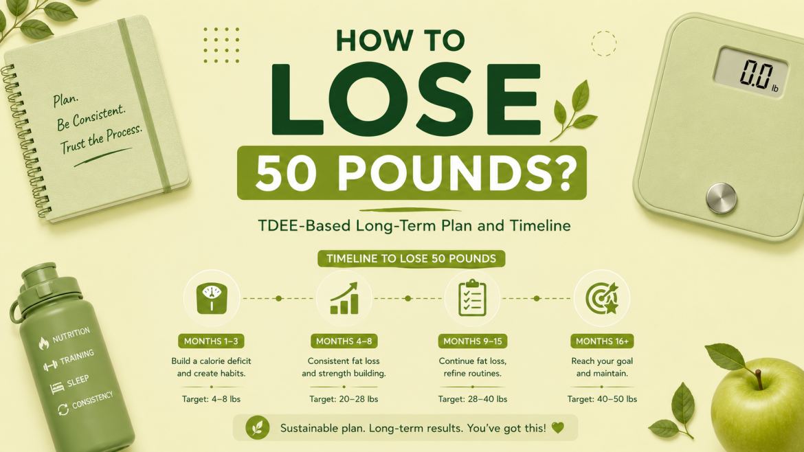 How to Lose 50 Pounds? TDEE-Based Long-Term Plan and Timeline