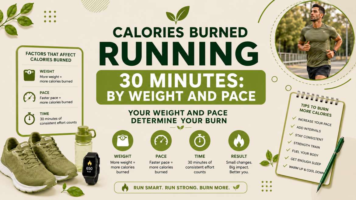 Calories Burned Running 30 Minutes: By Weight and Pace